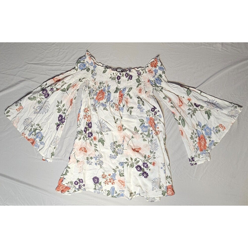 Women’s Off The Shoulder Floral Boho/Fairy/Whimsy/Romantic/Cottage Sz M - Picture 8 of 8